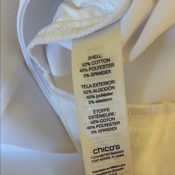 Chico's Fabulously Slimming White Pants Size 2.5 (14) Large - inseam 26” - Picture 3 of 3
